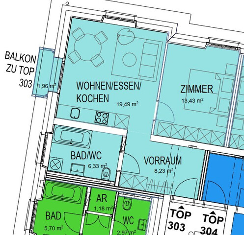 Schöne 2-Zimmerwohnung in zentraler Lage in Dornbirn zu vermieten