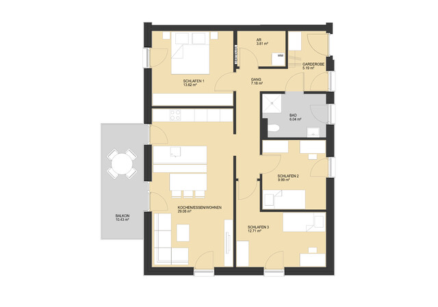 Rasch bezugsfertig: 4-Zi-Dachgeschosswohnung mit großzügigem Balkon