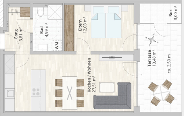 Attraktive 2-Zimmer-Wohnung im Neubauprojekt Feldkirch-Tosters