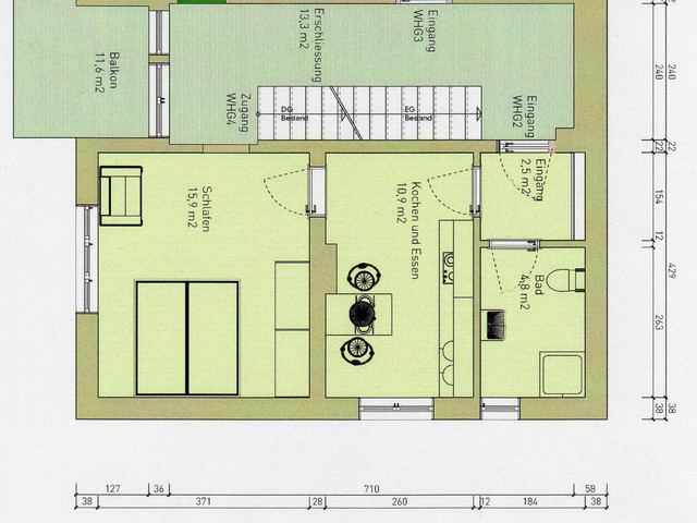 2-Zimmer Wohnung mit 10 m² Balkon, 1 Parkplatz und 10,00 m² Fahrradabstellraum