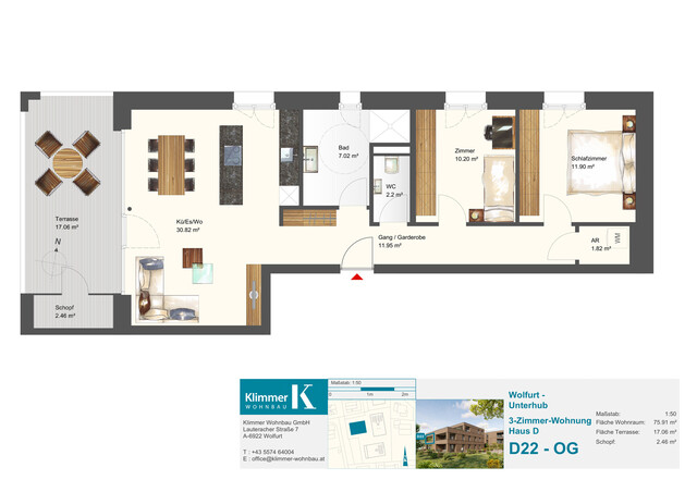 Ein Ort zum Leben und Wohlfühlen! 3-Zimmer-Wohnung D22 - OG