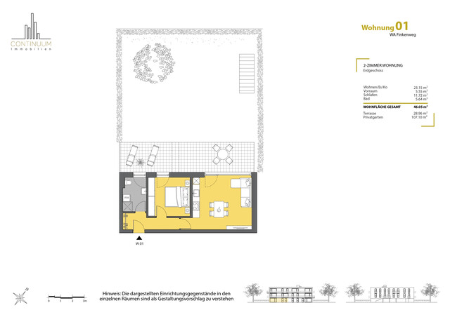 2- Zimmer Garten Wohnung in Hard am Bodensee