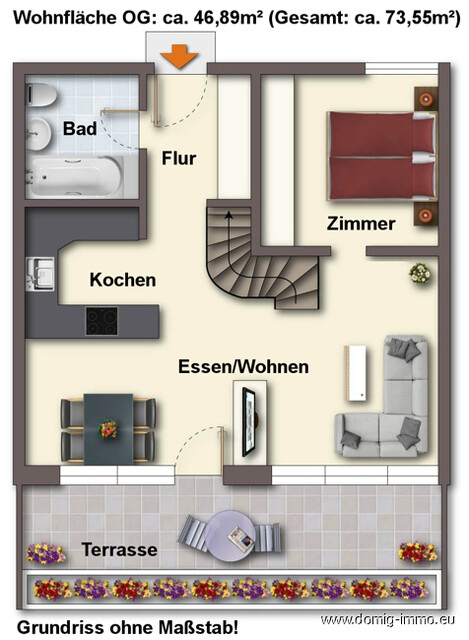 Sonnige, zweistöckige 4 Zim. Terrassenwohnung in ruhiger Lage in Lustenau!