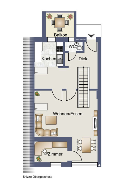 3-Zimmer-Maisonettewohnung mit Balkon (vermietet)
