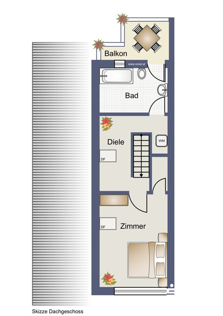 3-Zimmer-Maisonettewohnung mit Balkon (vermietet)