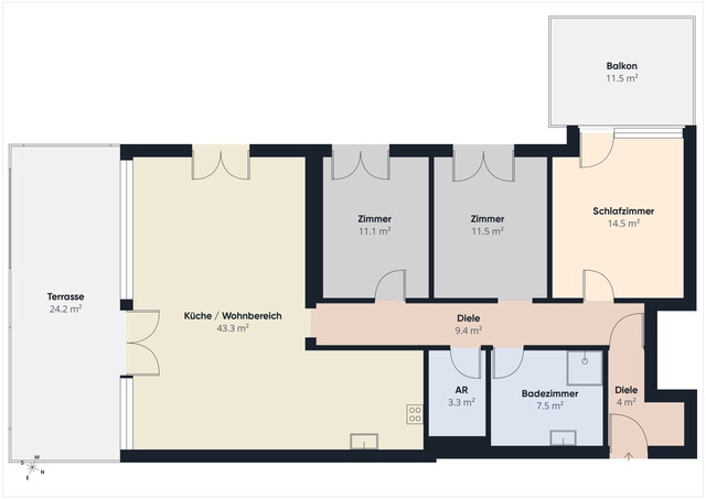 Großzügige 4-Zimmer-Dachgeschosswohnung mit zwei Terrassen und traumhaften Weitblick