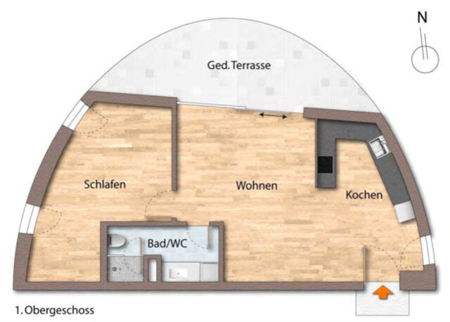 Privatvermietung: Moderne 2-Zimmer-Wohnung mit Terrasse inkl. Tiefgarage in Dornbirn