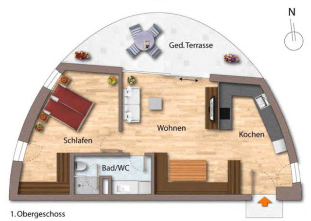 Privatvermietung: Moderne 2-Zimmer-Wohnung mit Terrasse inkl. Tiefgarage in Dornbirn