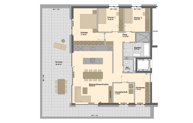 4-Zimmer Penthousewohnung | 70 m² Terrasse (Top B06)