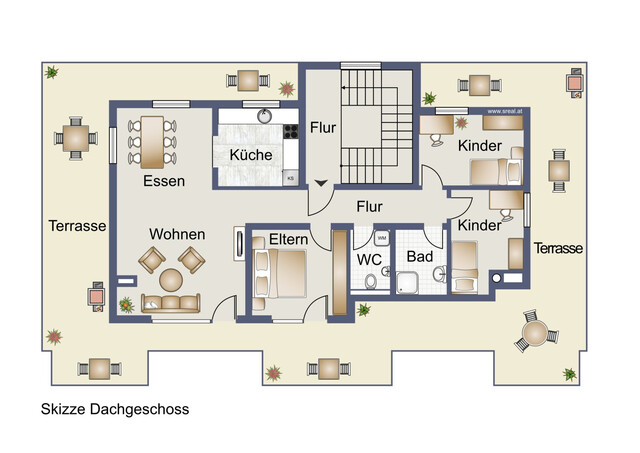 Tolle 4-Zimmer-Penthousewohnung mit großer Terrasse & Garagenbox