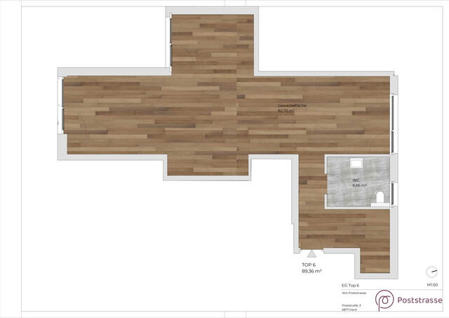 Top-moderne Bürofläche mit 3 Büros und 89,36 m2: modernes Arbeiten im neuen Geschäfts- und Wohnhaus "Poststrasse" in Hard