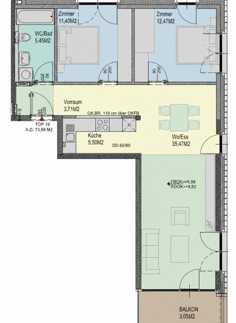 Im Zentrum von Hohenems: Stilvolle 3-Zimmerwohnung mit Balkon zu vermieten!