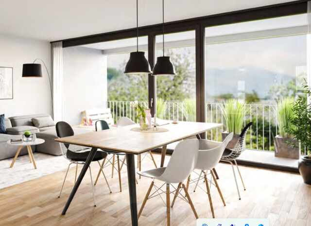 Neuwertige, sehr schöne 3-Zi.-Terrassen-Eckwohnung im 1. OG mit wunderbarem Ausblick und Abendsonne in Hohenems