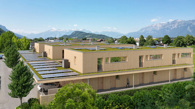 Neubau - Vollholz, 5 1/2 Zimmer Wohnung in Feldkirch Gisingen und eigenem Kellerzugang und Garten, Bezug kurzfristig möglich.