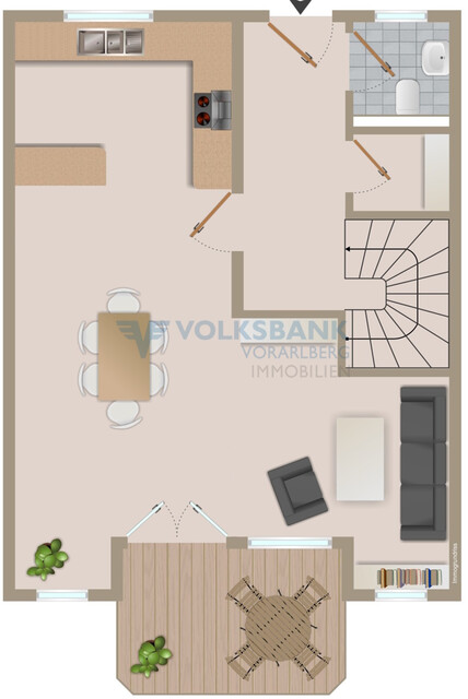 Zweigeschossige Wohnung mit Privatgarten!