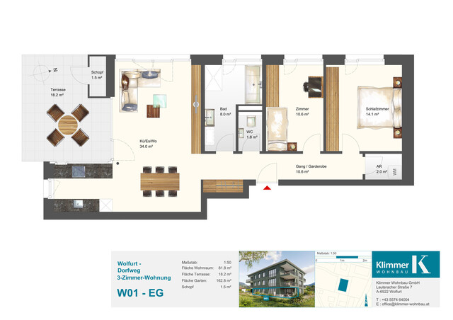Ruhig wohnen, zentrumsnah leben. 3-Zimmer-Gartenwohnung W01
