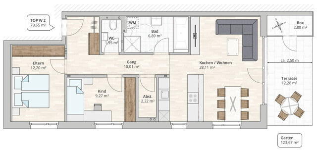 3-Zi-Gartenwohnung TOP 2 in Feldkirch-Altenstadt, Rebbündten