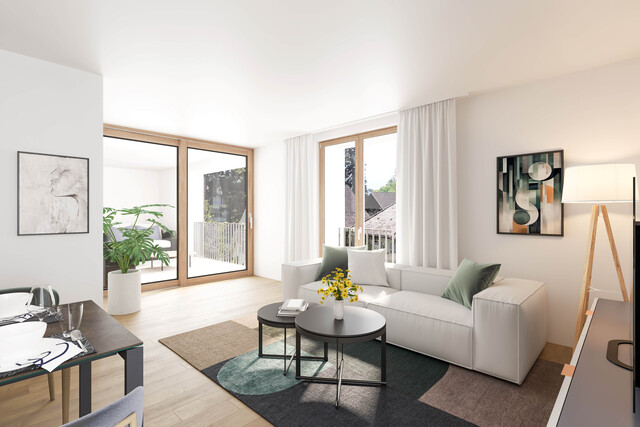 Ruhige und sonnige 2- oder 3-Zimmer-Wohnung mit 160 m² Garten und  überdachter Terrasse