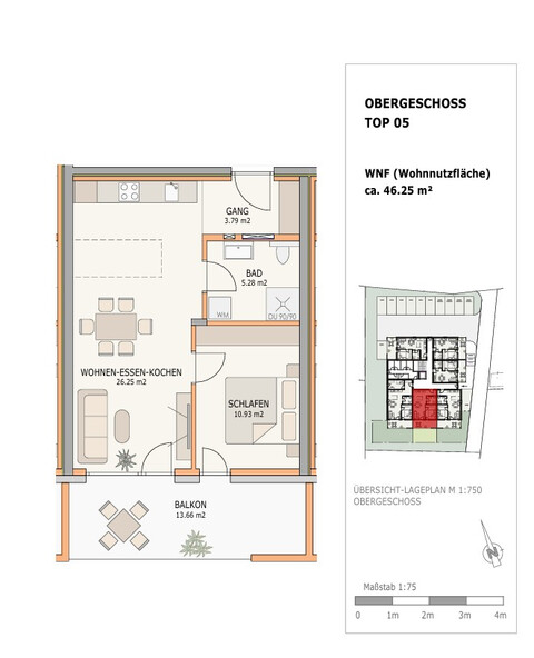 2-Zimmer Obergeschosswohnung in Fußach – Heller Wohnbereich | 46,25 m² |mit Wohnbauförderung|Top 5