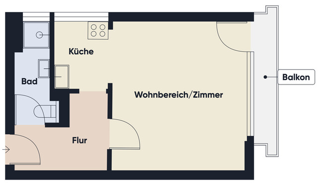 Hell und modern - Neu sanierte 1-Zimmer-Wohnung im 6. OG in Bregenz!