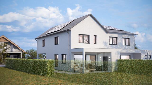 Neubau Doppelhaushälfte mit Garten, Terrasse, Carport & Stauraum