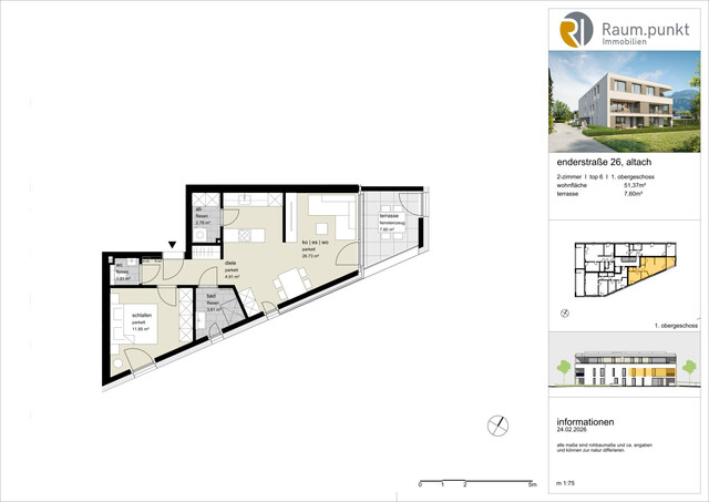 2-Zimmerwohnung mit Terrasse - Top 06a