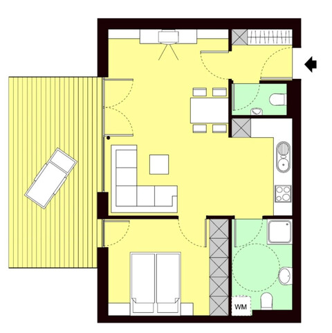 2-Zimmer Gartenwohnung, inkl. Carport und Keller