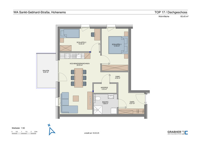 Ausgezeichnetes Preis-Leistungs-Verhältnis 3-Zi-Dachgeschosswohnung