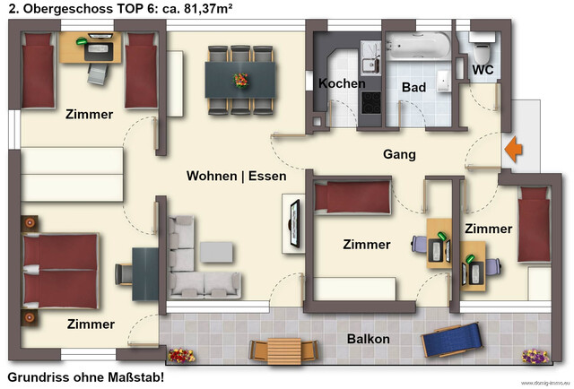 Charmante 4,5-Zimmer-Wohnung mit sonnigem Balkon und Stellplatz in Rankweil / Brederis.