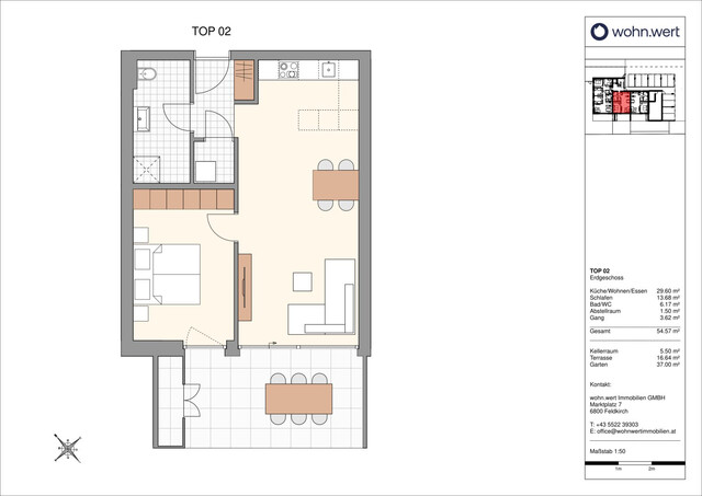 Wohnanlage "Glattenstein" - Geräumige 2-Zimmer-Gartenwohnung - Top 2