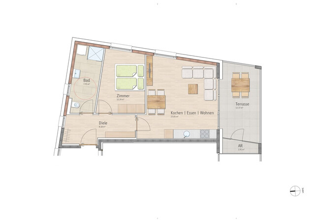 Moderne 2-Zimmer-Terrassenwohnung in Bregenz zu vermieten