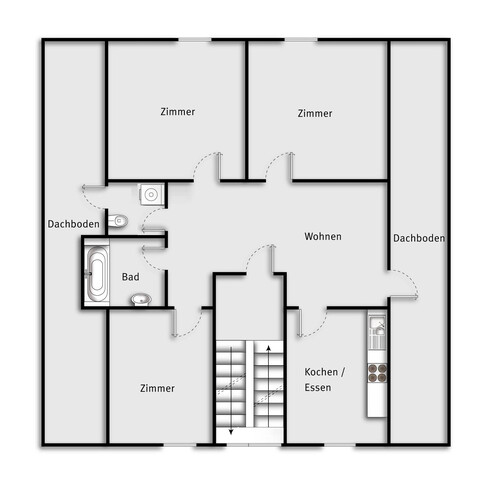 Geräumige 4-Zimmerwohnung im Dachgeschoss