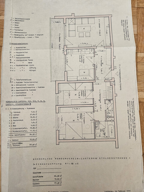 Geräumige Wohnung mit Balkon, Garage, Keller und Fahrradabstellraum in zentraler Lage in Lustenau