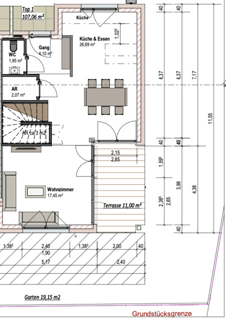 Eckreihenhaus sehr geräumig  mit Garten 