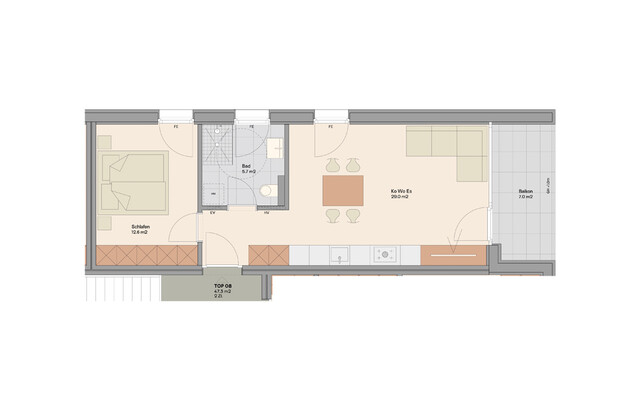2-Zimmer Dachgeschosswohnung (Top 08)