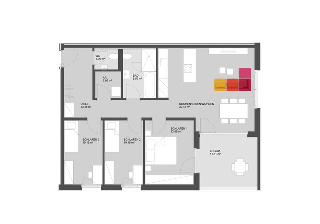 4-Zi-Wohnung mit herrlicher Aussicht ins Grüne