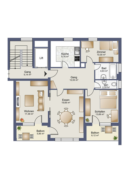 Helle 4-Zimmer-Wohnung in zentraler Lage von Dornbirn