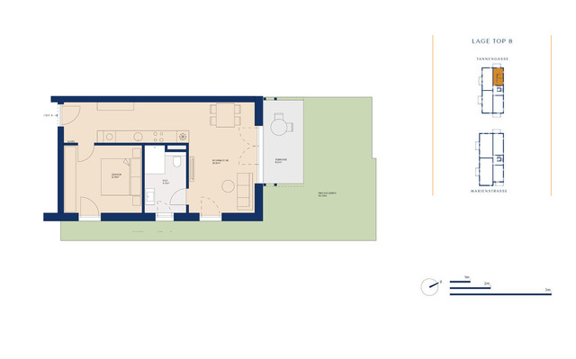 Top 08 Haus 2 bezugsfertig  |  Tolle 2-Zimmer-Eck-Garten-Whg. Marienstraße 10 + 10a in Feldkirch-Gisingen zu verkaufen!