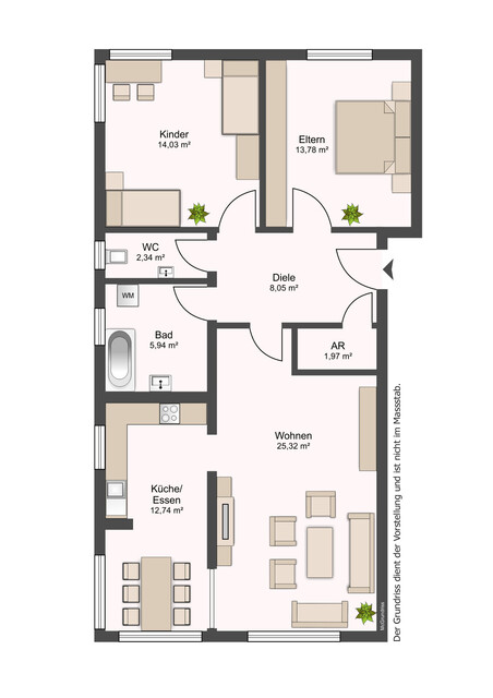 Sehr gepflegte 3-Zimmerwohnung mit Tiefgaragenplatz