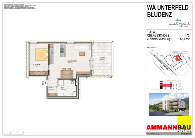 Helle 2-Zimmerwohnung in Bludenz zu vermieten