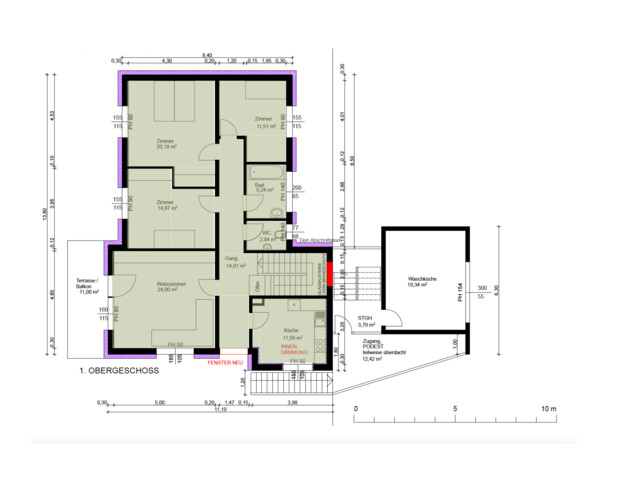 Zweifamilienhaushälfte über 2 Etagen mit Garten & Garage- Fussach 