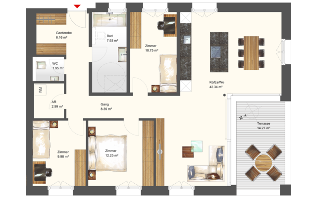 Wohnen in bevorzugter Lage! 4-Zimmer-Terrassenwohnung W13 in Wolfurt!