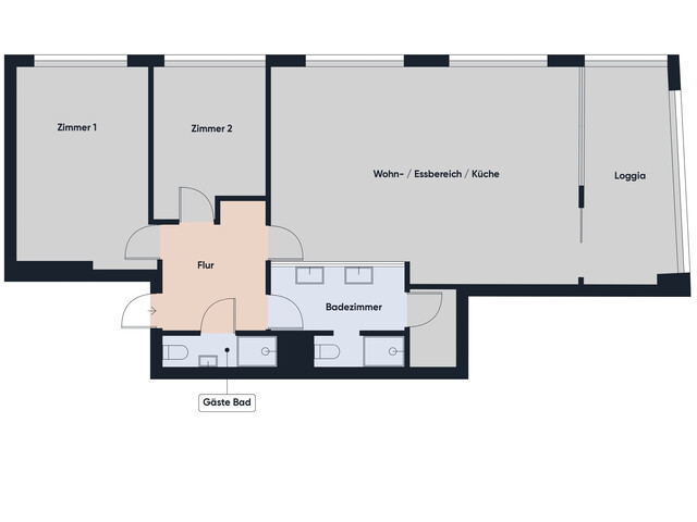 Erstbezug! 3-Zimmer-Wohnung mit Loggia in Toplage