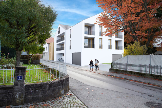 Exklusives 3-Zimmer-Penthouse mit riesiger Dachterrasse im Zentrum von Hard - Erstbezug!