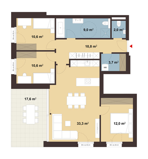 4-Zimmer-Gartenwohnung mit guter Raumeinteilung | Top 03