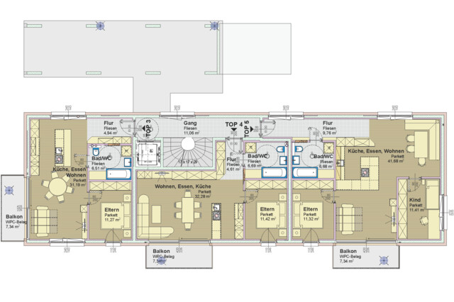 Top 6 Neubauwohnung mit Tiefgarage, Balkon, Dachterrasse und Gemeinschaftsraum