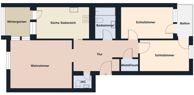 Charmante 3-Zimmer-Wohnung in Seenähe mit Loggia und Wintergarten