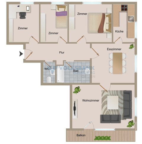 Toll aufgeteilte und lichtdurchflutete Wohnung in Hohenems!