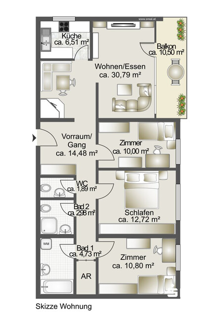 Großzügige 4-Zimmer-Wohnung in Feldkirch-Tisis