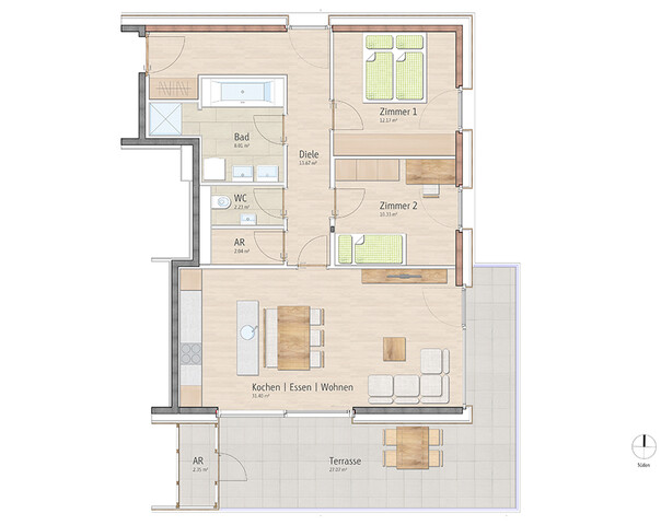 3-Zimmer-Terrassenwohnung W04 - Wohnen in bester Lage in Lauterach